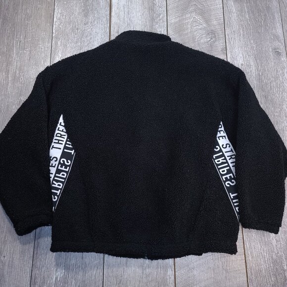 Adidas Jacket Womens 2XL Black BOA Fleece Full Zip Bomber Jacket - Picture 2 of 6